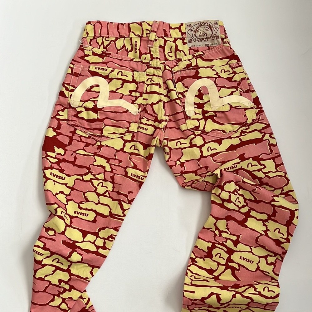 Evisu Japanese Pink Yellow Pants